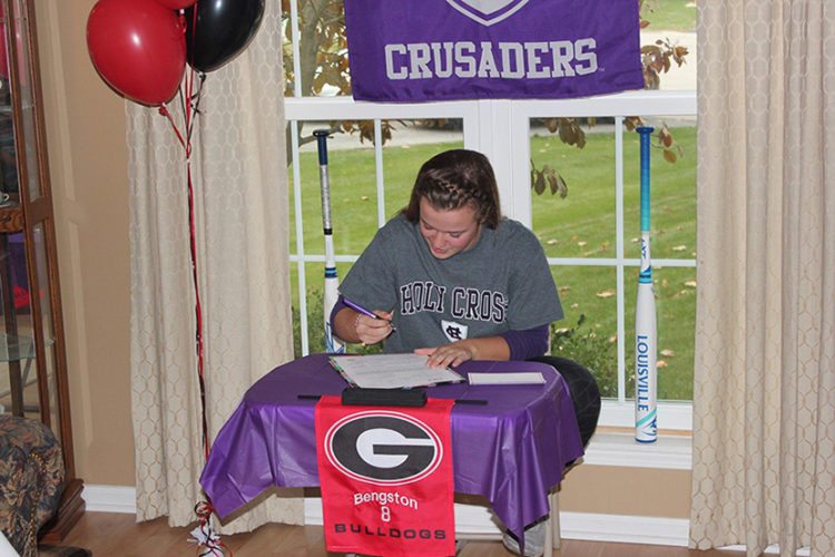 Erin Bengston signs her letter of intent to holy cross !!